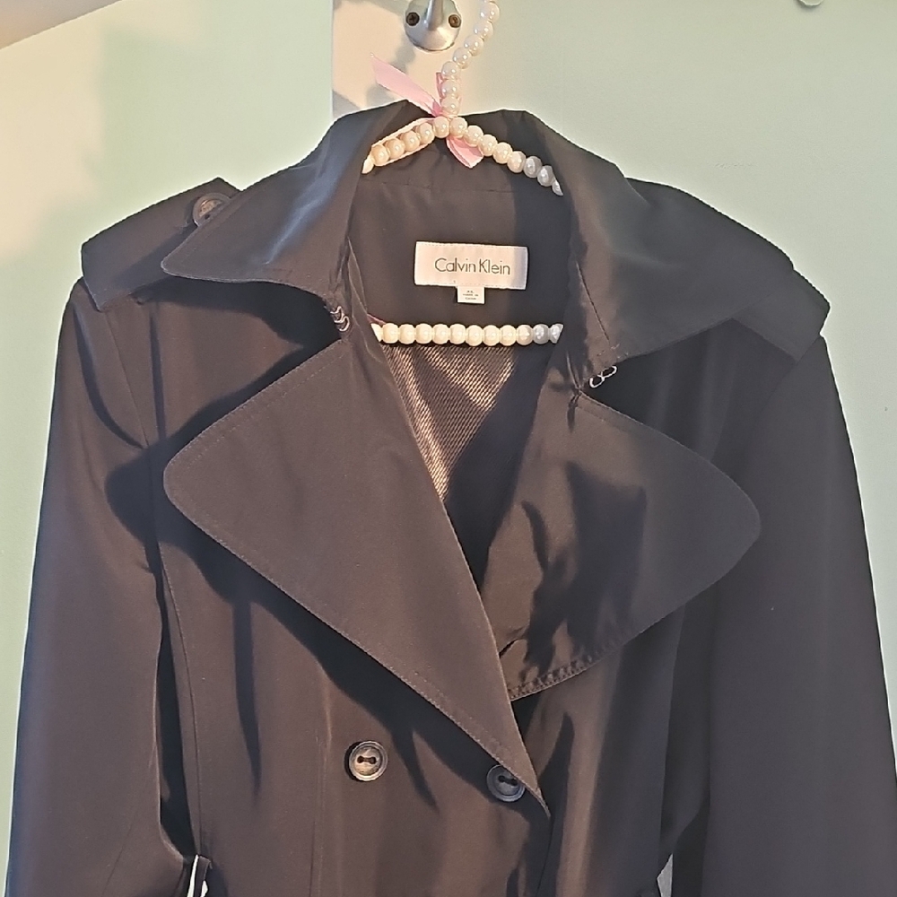 Calvin Klein Black Trench Coat - Picture 9 of 10